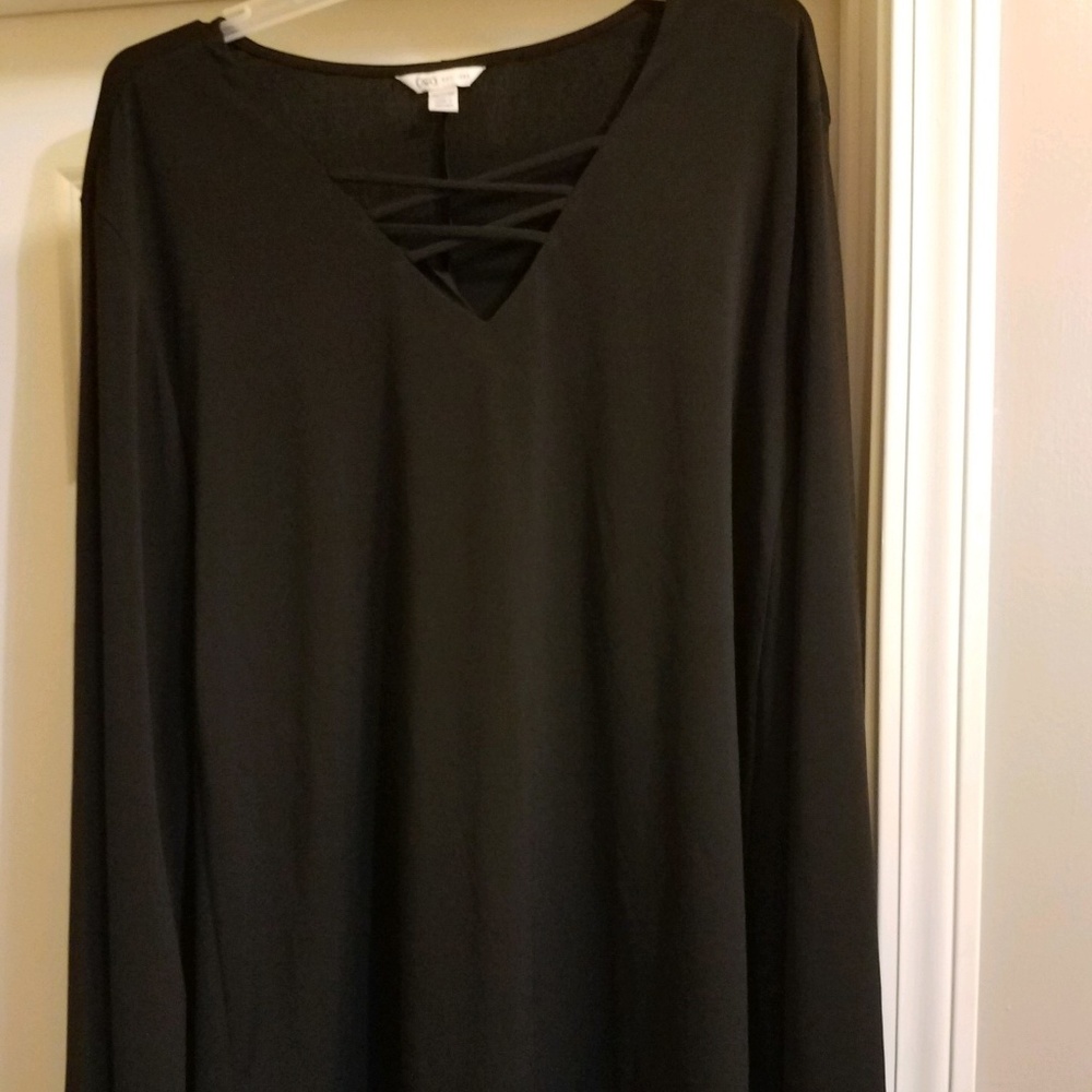 Cato Black Cross Front Blouse